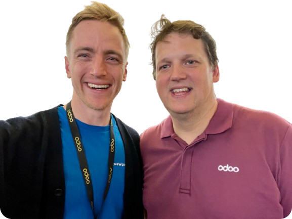 Knowlix CEO Francesco Wiedemann mit Odoo CEO Fabien Pinckaers