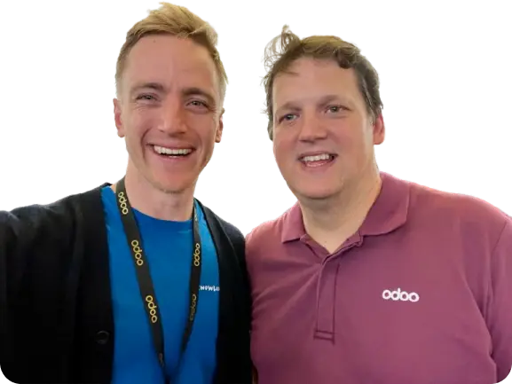Knowlix CEO Francesco Wiedemann mit Odoo CEO Fabien Pinckaers